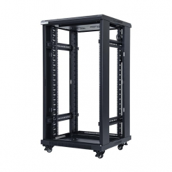 Szafa serwerowa START.LAN 19'' 22U 600x600mm czarna  drzwi przednie szklane 