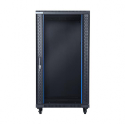 Szafa serwerowa START.LAN 19'' 22U 600x600mm czarna  drzwi przednie szklane 