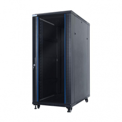 Szafa serwerowa START.LAN 19'' 27U 600x1000mm czarna  drzwi przednie szklane 