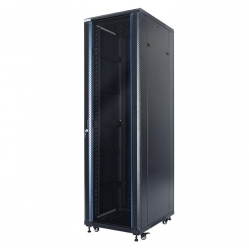 Szafa serwerowa START.LAN 19'' 42U 600x800mm czarna  drzwi przednie szklane 