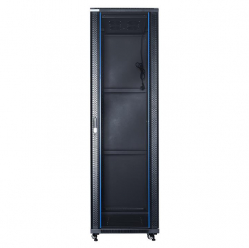 Szafa serwerowa START.LAN 19'' 42U 600x800mm czarna  drzwi przednie szklane 