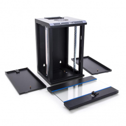 Szafa serswerowa Start.Lan RACK 10'' 9U 312x300mm black  drzwi szklane 