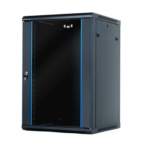 Szafa serwerowa  19'' 18U 600x600mm czarna  drzwi przednie szklane