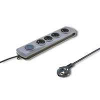 Listwa zasilająca  Qoltec Quick Switch 4 gniazda szary 2.5m