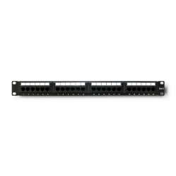 Panel krosowy Qoltec 24 porty | kat.6 UTP | Czarny