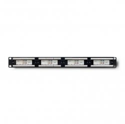 Panel krosowy Qoltec 24 porty | kat.6 UTP | Czarny