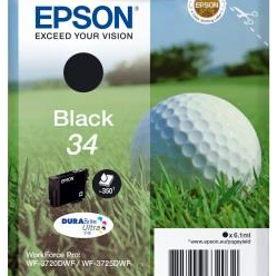 Tusz Epson Golf ball Singlepack Black 34 DURABrite Ultra | 6,1 ml