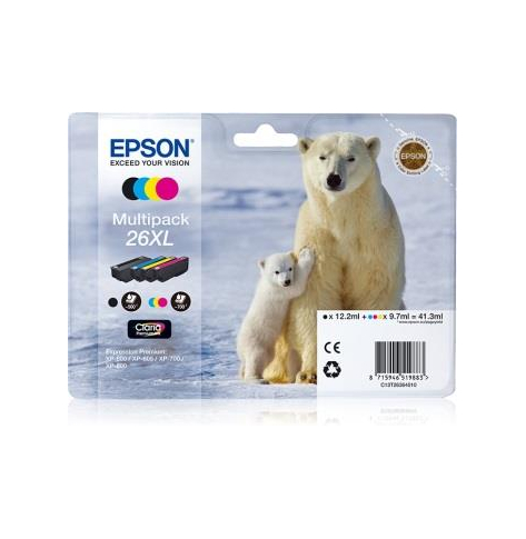 Zestaw Epson T2636 XL CMYK Claria Multi Pack |  XP-600/700/800