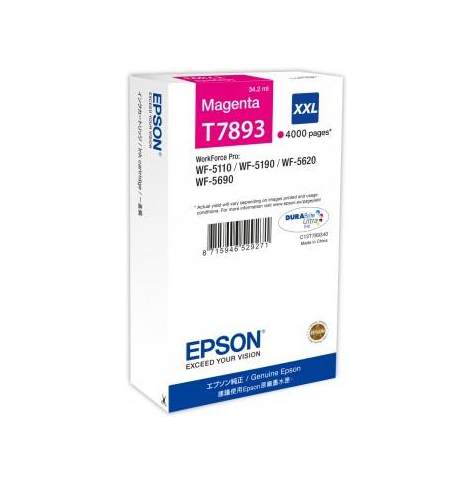 Tusz Epson magenta T7893 | 34 ml | WF-5110DW/WF-5190DW/WF-5620DWF/WF-5690DWF