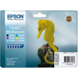 Zestaw Epson T0487 C/M/Y/K/LC/LM MultiPack | Stylus Photo R200/300/320/340,RX...