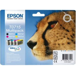 Zestaw Epson T0715 CMYK MultiPack DURABrite | Stylus D78/92/120/120 Network E...