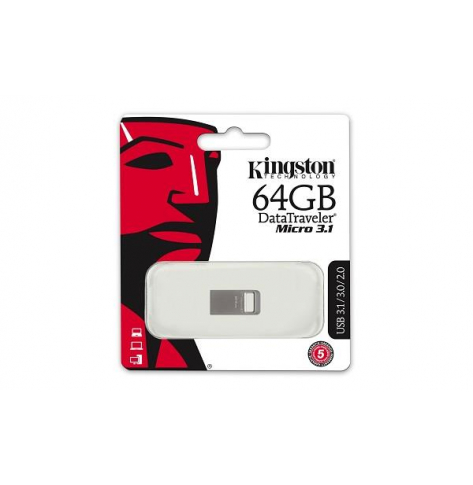 Pamięć USB Kingston 64GB DTMicro USB 3.1/3.0 Type-A metal ultra