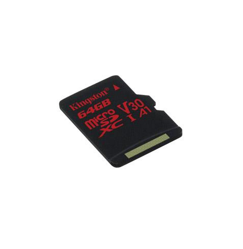 Karta pamięci Kingston microSDHC Canvas React 64GB 100/80 U3 UHS-I V30 A1 Single Pack w/o Adp