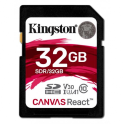 Karta pamięci Kingston SDHC Canvas React 32GB 100R/70W CL10 UHS-I U3 V30 A1