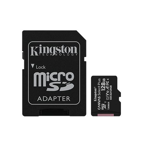 Karta pamięci Kingston 128GB micSDXC Canvas Select Plus 100R A1 C10 Card + ADP