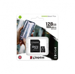 Karta pamięci Kingston 128GB micSDXC Canvas Select Plus 100R A1 C10 Card + ADP