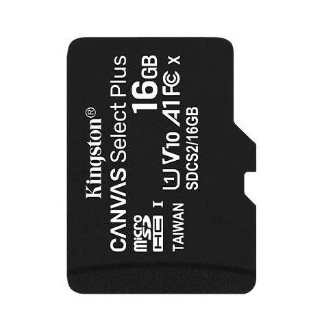 Karta pamięci Kingston 16GB micSDHC Canvas Select Plus 100R A1 C10 Single Pack w/o ADP