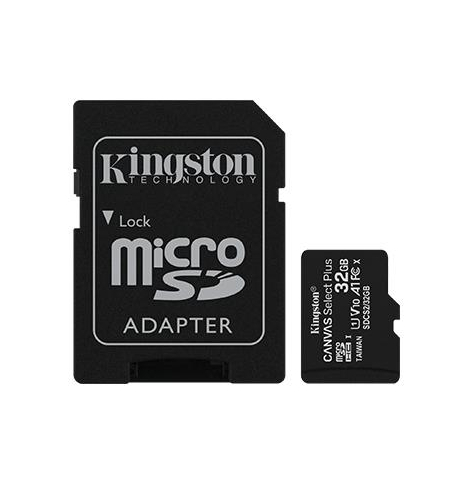 Karta pamięci Kingston 32GB micSDHC Canvas Select Plus 100R A1 C10 Card + ADP