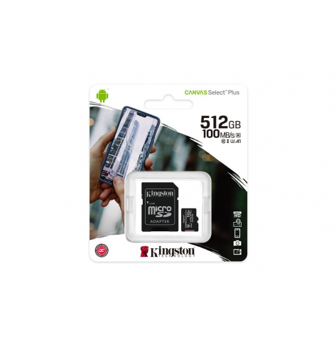 Karta pamięci Kingston 512GB micSDXC Canvas Select Plus 100R A1 C10 Card + ADP