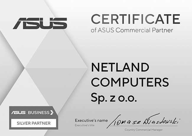 Certyfikat Asus